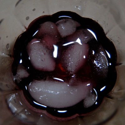 Ice Smiley in Cranberry Juice