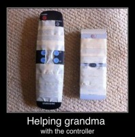 My good son is often asked to help Grandma Joy.