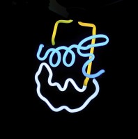 Upside Down Neon Beer Sign Smiley, #SMILEYface #Smiley