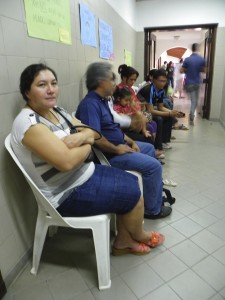 Anxious waiting parents in the hallway outside the Operating Rooms.
